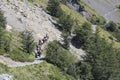 Mules carrying cargo in the small trails in the Andes Area in the Los Glaciares national park