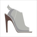 Mules Shoe with High Heel Isolated Illustration