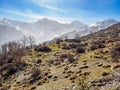 Mulhacen and Alcazaba peaks of Sierra Nevada range, Spain Royalty Free Stock Photo