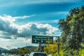 Mulholland drive exit sign in Los Angeles Royalty Free Stock Photo