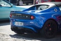 Rear view of Blue lotus Elise parked in the street