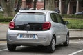 Rear view of new grey Citroen C1 parked in the street