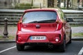 Rear view of red Kia Picanto sport parked in the street Royalty Free Stock Photo