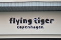 Closeup of Flying tiger sign on store front, flying tiger is the famous danish decoration store