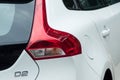 Closeup of rear light of Volvo V40 D2 parked in the stree