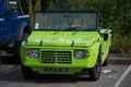 Front view of green citroen mehari parked in the street