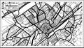 Mulhouse France City Map in Black and White Color in Retro Style. Outline Map Royalty Free Stock Photo