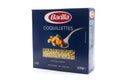 Barilla coquilettes pasta in a blue packging collection on white background