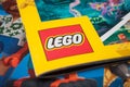 Lego logo on Lego toys catalog