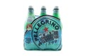 Pack of San Pelegrino mineral water on white background