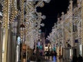 Mulhouse, France - December 2023: Enchanted Evenings: Christmas Illuminations Transforming Alsace Streets into a Luminous