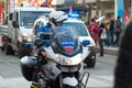 Biker of the national police making the traffic