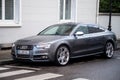 Front view of grey audi S5 parked in the street