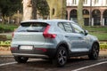 Rear view of grey Volvo XC 40 parked in the street