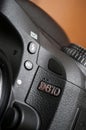 Nikon D610 reflex Full Frame on brown background