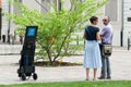 Jehovah witnesses standing in the street