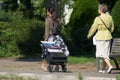 Jehovah witnesses walking in the street near train station