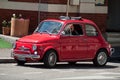 Old red Fiat 500 Abarth parked in the street Royalty Free Stock Photo