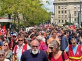 Mulhouse, France - June 6 2023 : People for Strike in Mulhouse CGT Protests for Retirement Rights