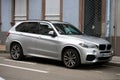 Front view of grey BMW X3 SUV car parked in the street Royalty Free Stock Photo