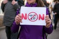 people protesting against the sanitary dictatorship with anti vaccine banner