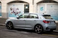 Profile view of grey audi A1 parked in the street