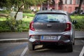 rear view of grey Kia picanto parked in the street Royalty Free Stock Photo