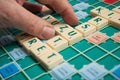 Closeup of plastic letters Z for forming word on Scrabble board game Royalty Free Stock Photo