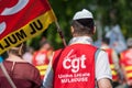 People from public service protesting against the lower wages and new reforms from the government Royalty Free Stock Photo