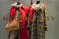 Burberry stre showroom with winter clothes on mannequin Royalty Free Stock Photo