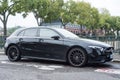 Profile View of Black Mercedes class A parked in the street