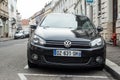 Front view of black Wolkswagen Golf MK7 parked in the street