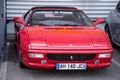 Front view of red ferrari F355 parked in the street Royalty Free Stock Photo