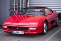 Front view of red ferrari F355 parked in the street Royalty Free Stock Photo