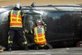 french rescue man on crashed car