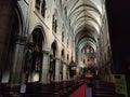 Mulhouse gothic cathedral interiors.