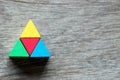 Mulit color toy block compound as triangle shape