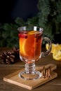 Mulled Cider with Added Spices and Citrus Delicious and Warming Hot Drink Winter Christmas Holidays Drink Vertical