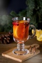 Mulled Cider with Added Spices and Citrus Delicious and Warming Hot Drink Winter Christmas Holidays Drink Vertical