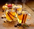 Mulled cider with cinnamon, anise, cloves and citrus