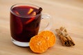 Mulled wine with cinnamon Royalty Free Stock Photo