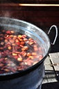 Mulled wine on fire Royalty Free Stock Photo