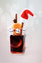 Mulled Wine in a Mason Jar on White Background