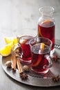 Mulled wine with orange and spice