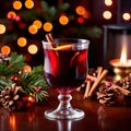 Mulled wine, traditional Christmas spiced alcoholic drink