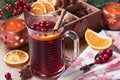 Mulled wine winter hot drink