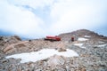 Muller Hut, Accommodation among the rock and snow on the High mountain in Mt Cook National Park I Royalty Free Stock Photo