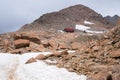 Muller Hut, Accommodation among the rock and snow on the High mountain in Mt Cook National Park I Royalty Free Stock Photo