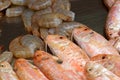 Mullet, perch and shrimps Royalty Free Stock Photo