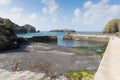 Mullion Cove harbour Cornwall UK the Lizard peninsula Mounts Bay near Helston Royalty Free Stock Photo